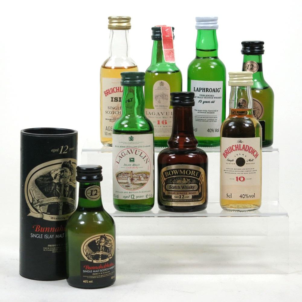 Islay Miniature Selection Including Lagavulin 1980s 8 x 5cl