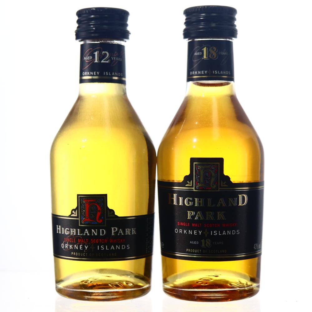 Highland Park 12 & 18 Year Old Miniature 2 x 5cl