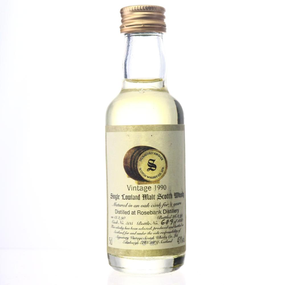 Rosebank 1990 Signatory Vintage 9 Year Old Miniature 5cl