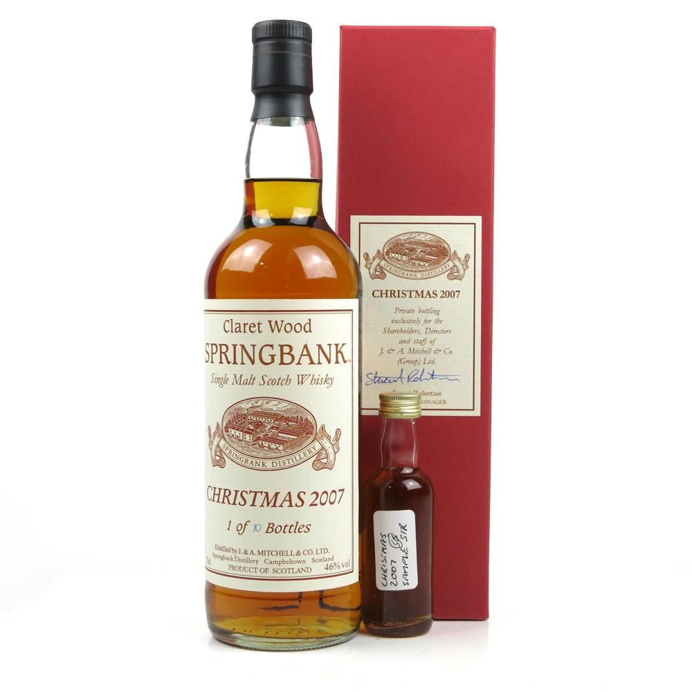 Springbank Claret Wood Christmas 2007 / Includes Sample