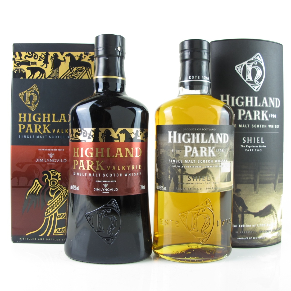 Highland Park Valkyrie and Shiel 2 x 70cl