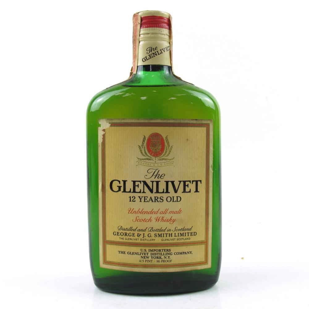 Glenlivet 12 Year Old 4/5 Pint Circa 1970s