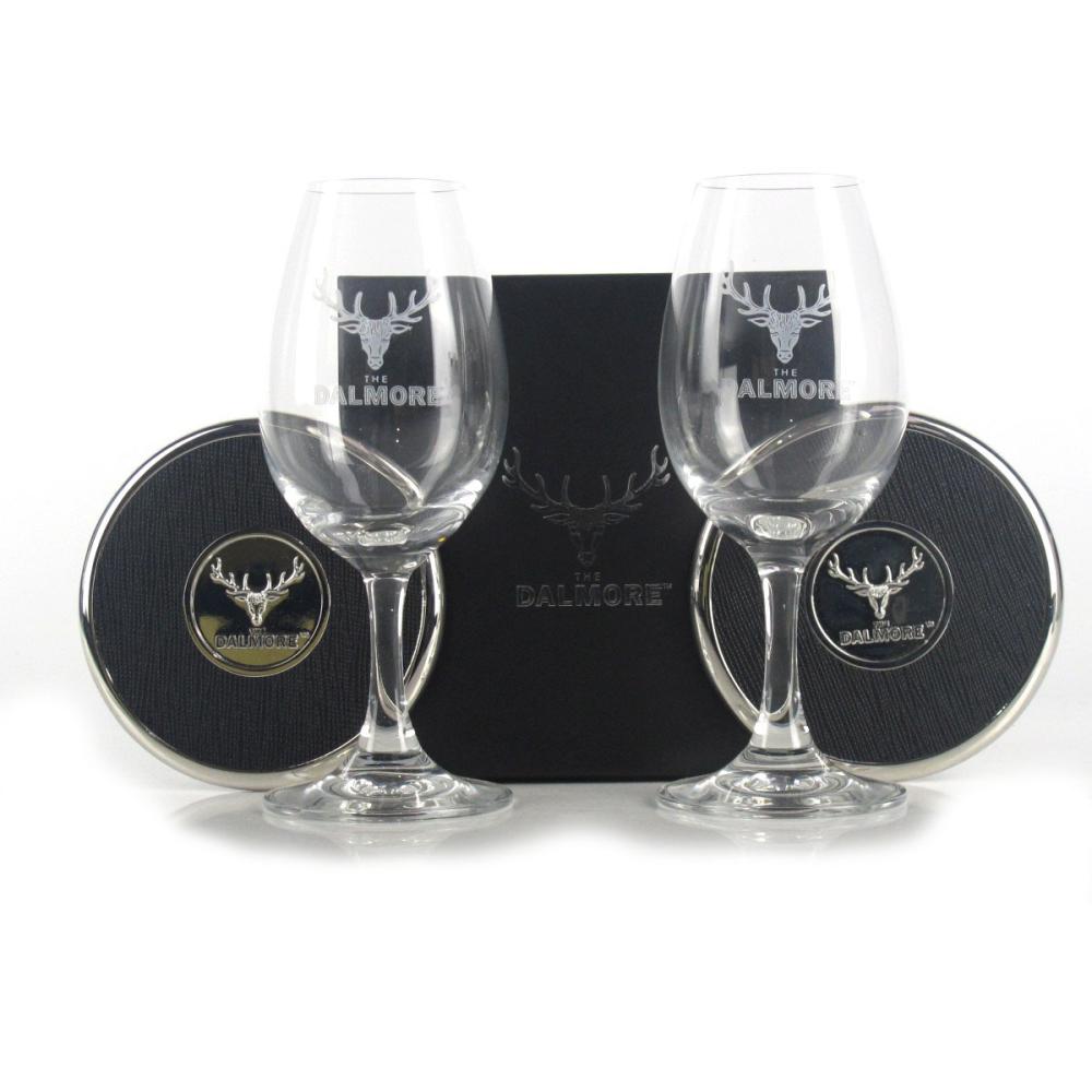 Dalmore Glass & Drinks Coaster Set x 2