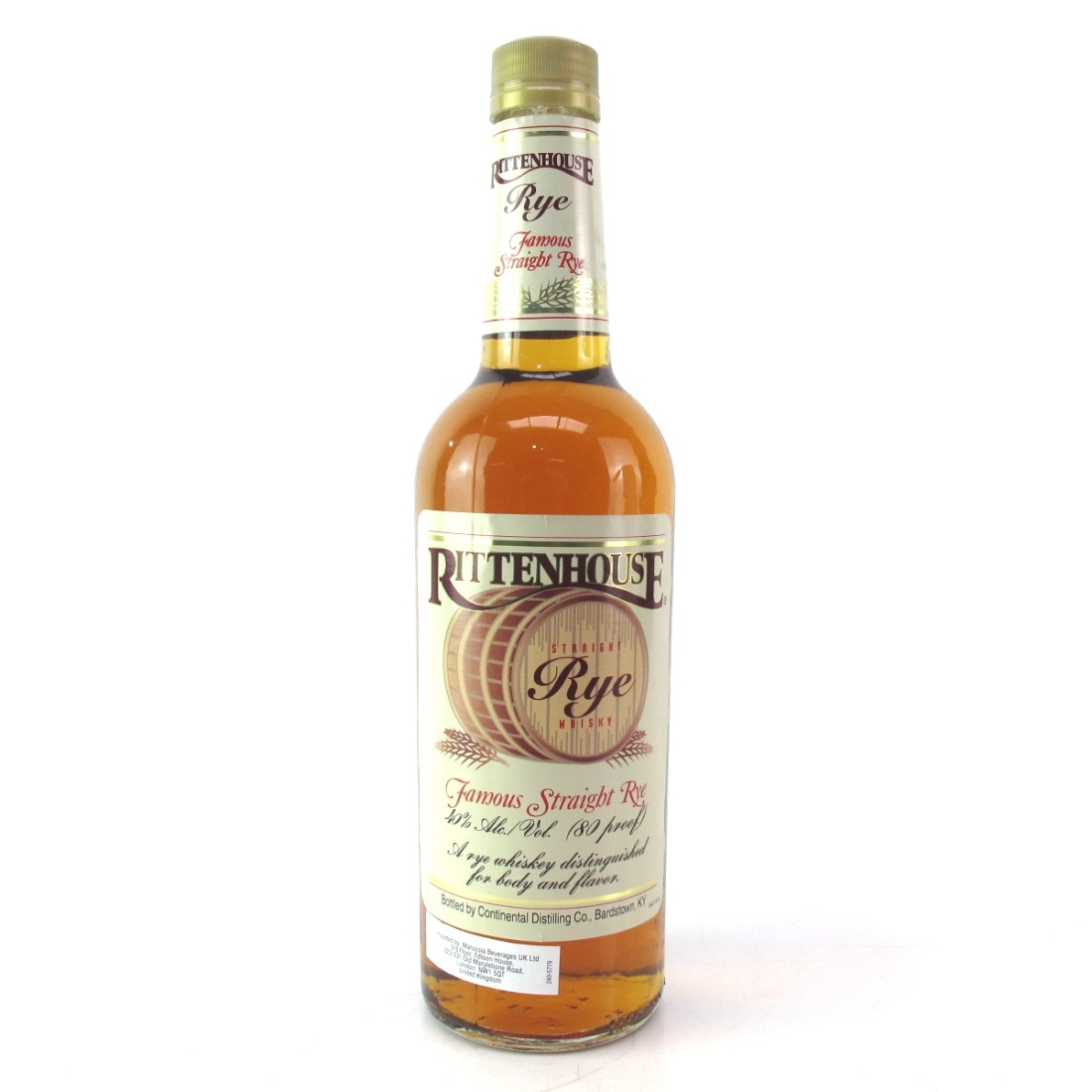 Rittenhouse Straight Rye 80 Proof 1990s