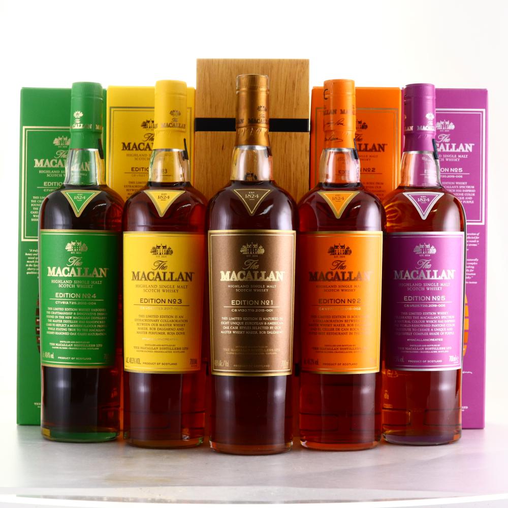 Macallan Edition No.1-5 Collection 5 x 70cl / Wooden Box