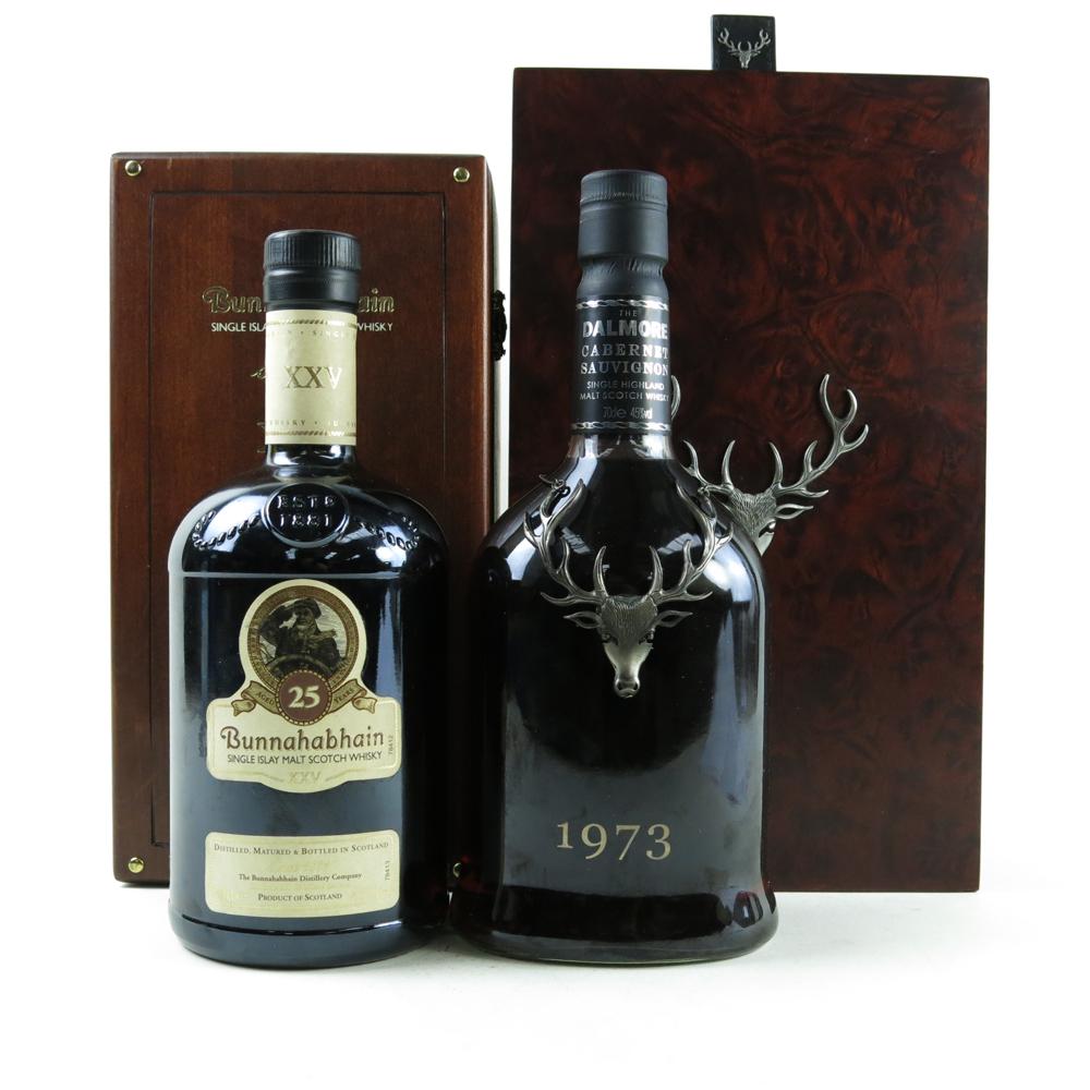 Dalmore 1973 Cabernet Sauvignon  and Bunnahabhain 25 Year Old