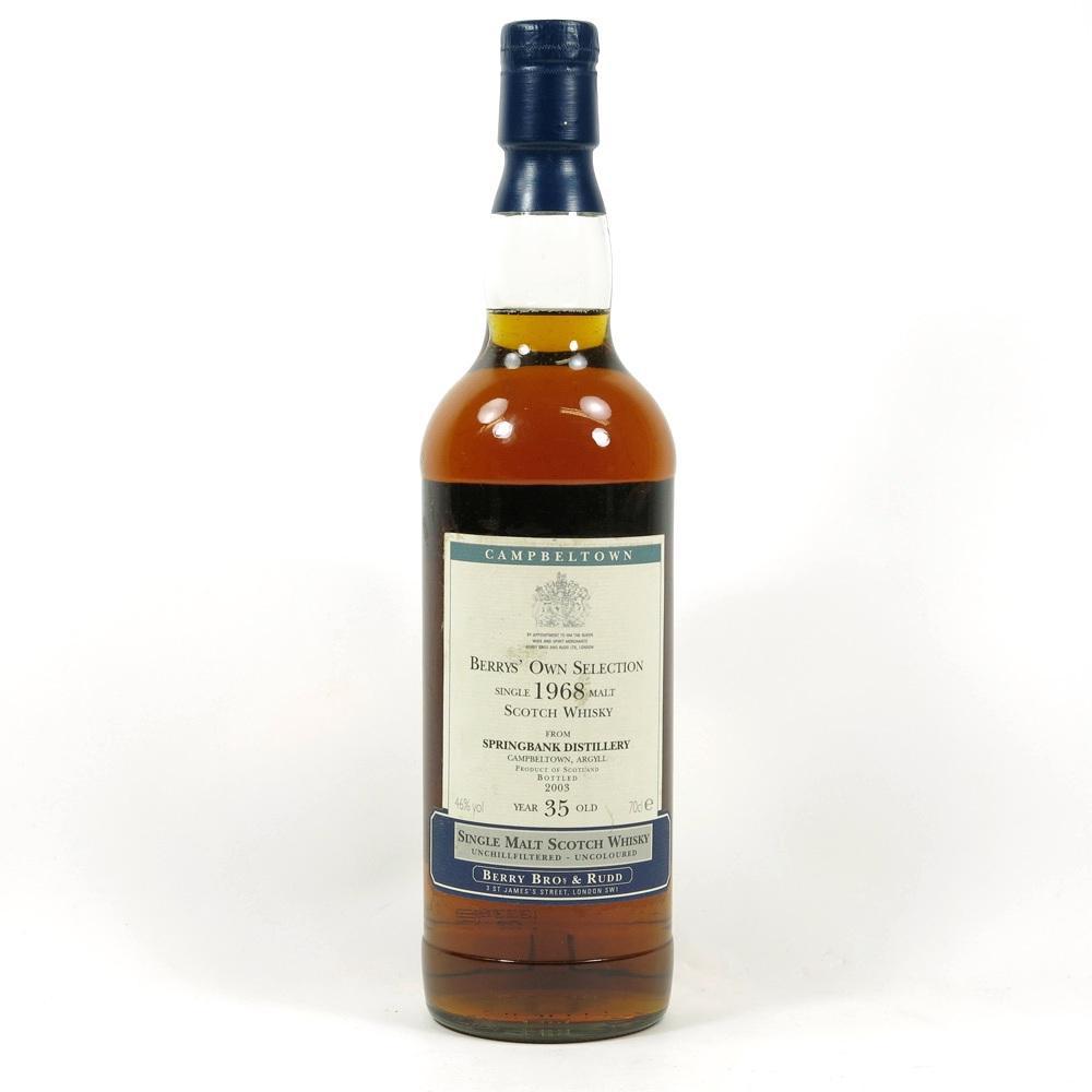 Springbank 1968 Berry Brothers & Rudd 35 Year Old
