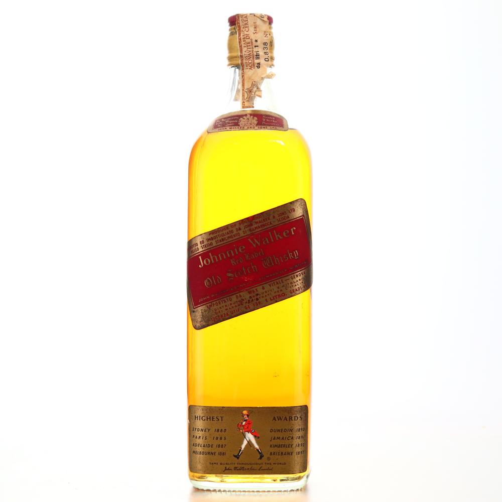 Johnnie Walker Red Label 1960s 1 Litre / Wax & Vitale Import