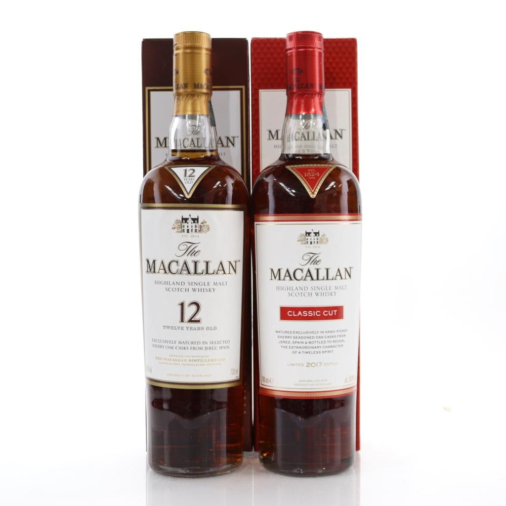 Macallan 12 Year Old & Classic Cut 2017 Release / 2 x 70cl
