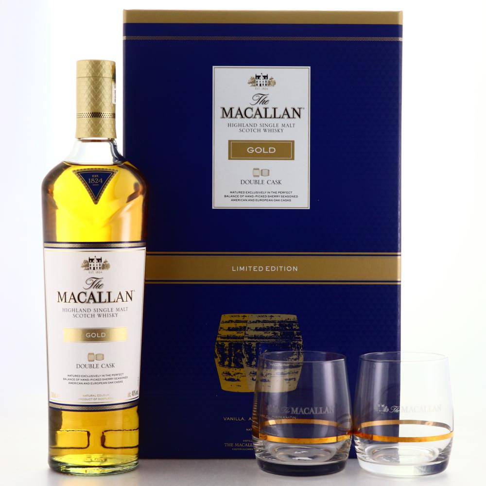 Macallan Gold Double Cask Limited Edition / with 2 x Glasses