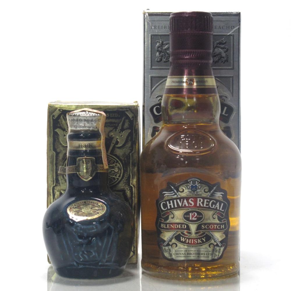Chivas Regal 12 Year Old 20cl and Royal Salute 21 Year Old 5cl