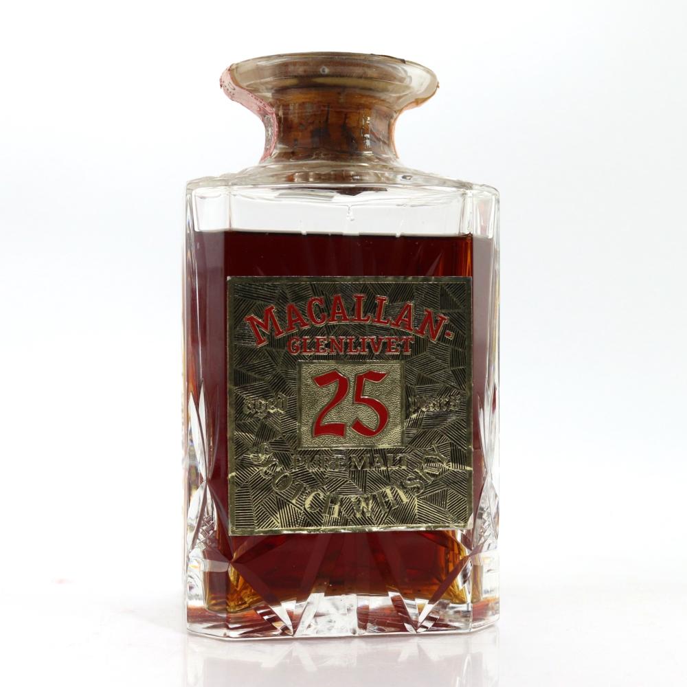 Macallan 25 Year Old Gordon and MacPhail Decanter 1970s / Co. Pinerolo Import