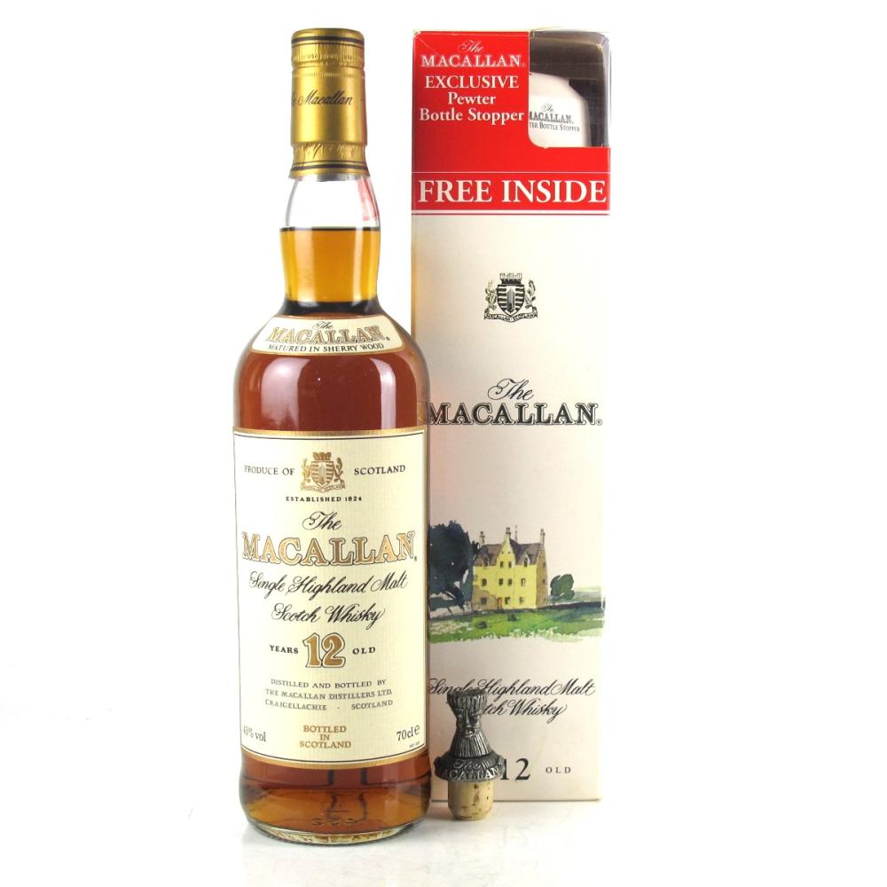 Macallan 12 Year Old 1990s / with Pewter Stopper