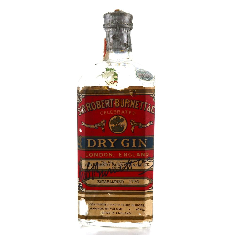 Sir Robert Burnett's Dry Gin circa 1930s / US Import - Signed by Robert Burnett