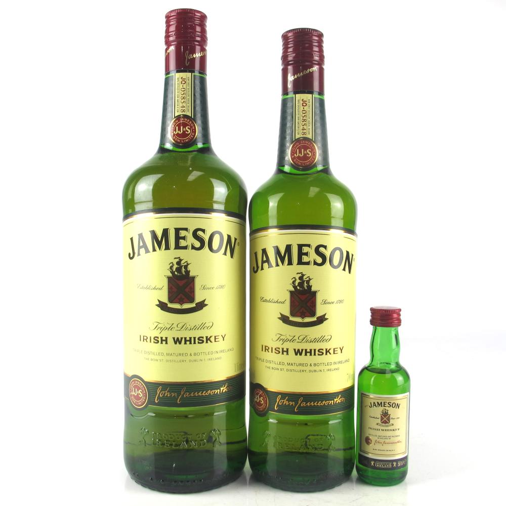 Jameson Irish Whiskey 1 Litre, 70cl & Miniature 5cl