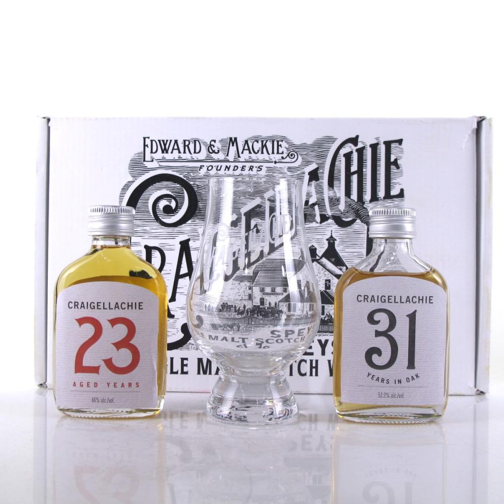 Craigellachie 23 Year Old & 31 Year Old Miniatures 2 x 5cl / includes Glass