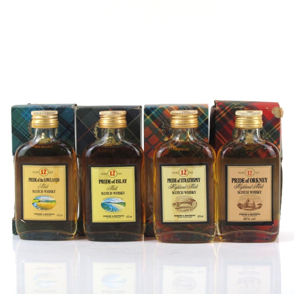 Miscellaneous \"Pride of\" 12 Year Old Gordon and MacPhail Miniatures x 4