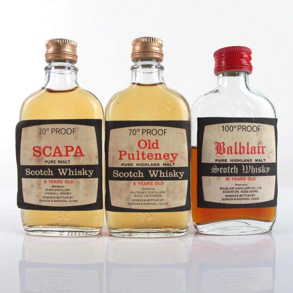 Miscellaneous Gordon and MacPhail 1960/70s 3 x Miniature