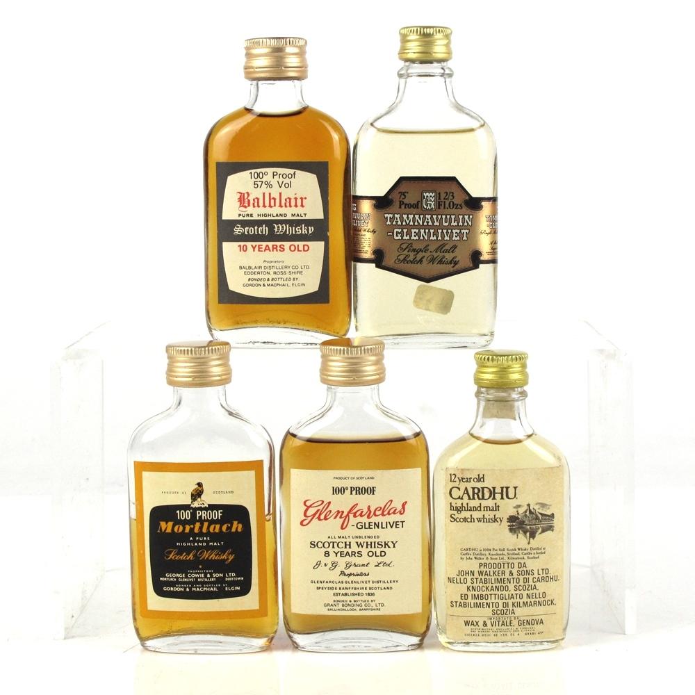 Miscellaneous Speyside and Highland Miniatures 1970s 5 x 5cl
