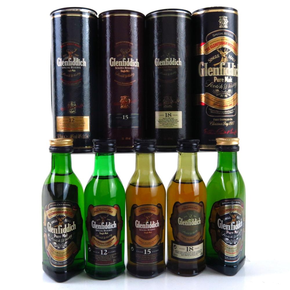 Glenfiddich Miniature Gift Pack Selection and Pure Malt 5 x 5cl