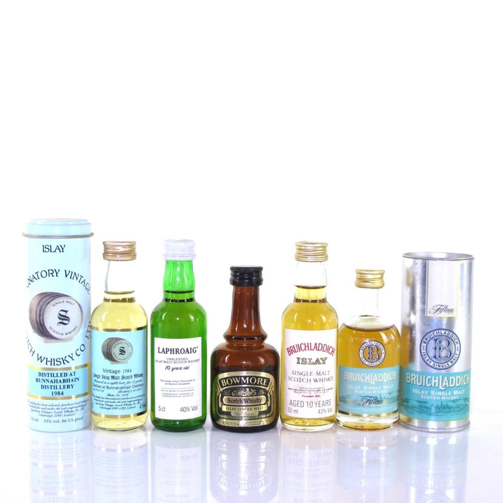 Miscellaneous Islay Selection 5 x Miniatures / Including Bowmore De Luxe
