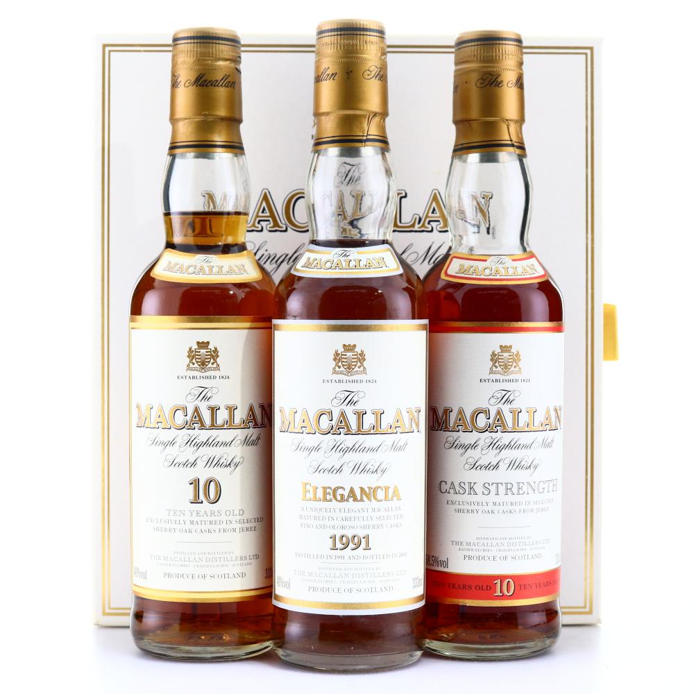 Macallan Travellers Choice 3 x 33.3cl / Macallan Travellers Choice 3 x 33.3cl/ Including Cask Strength 10 Year Old 58.5%​​​​​​​