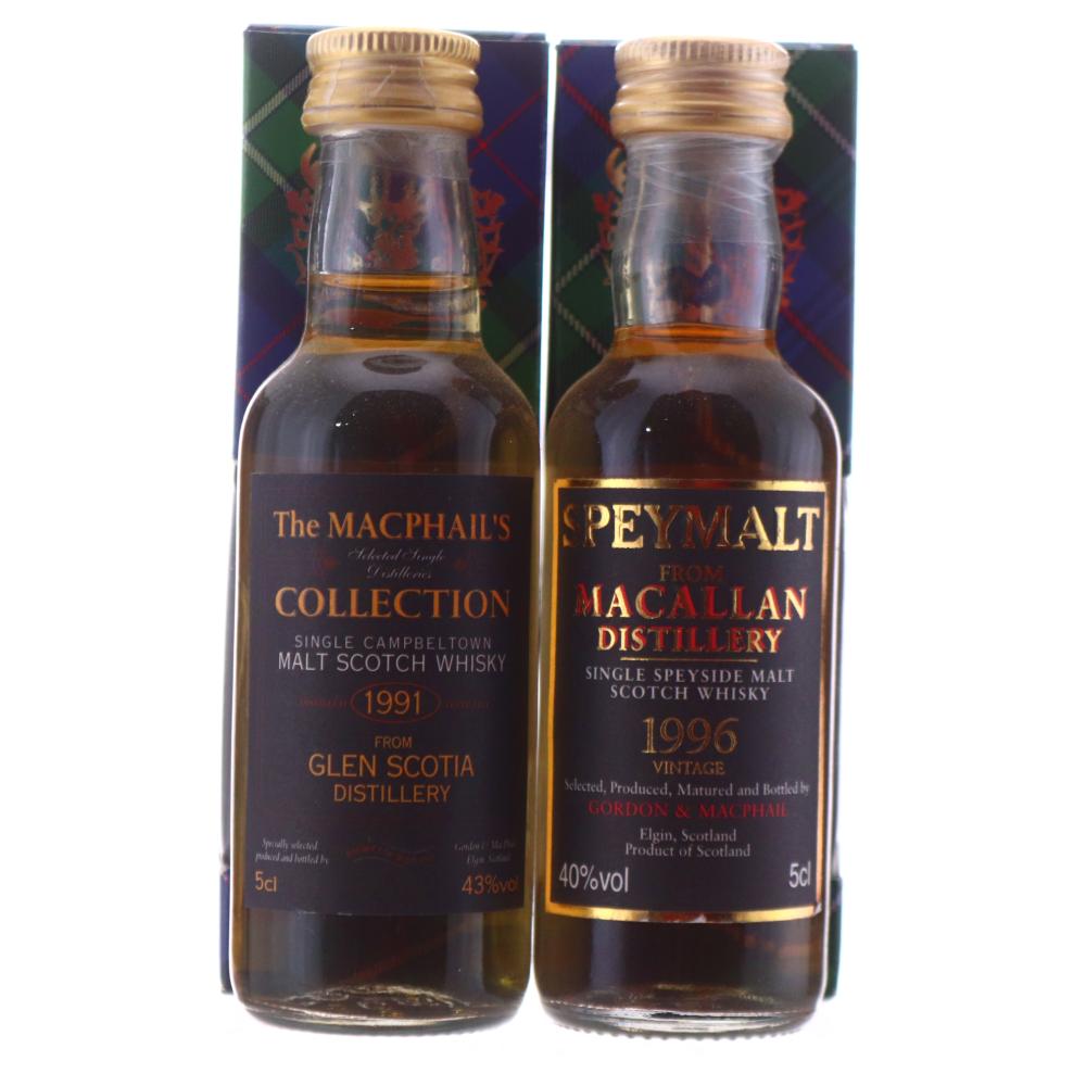 Macallan 1996 & Glen Scotia 1991 Gordon and MacPhail Miniatures x 2
