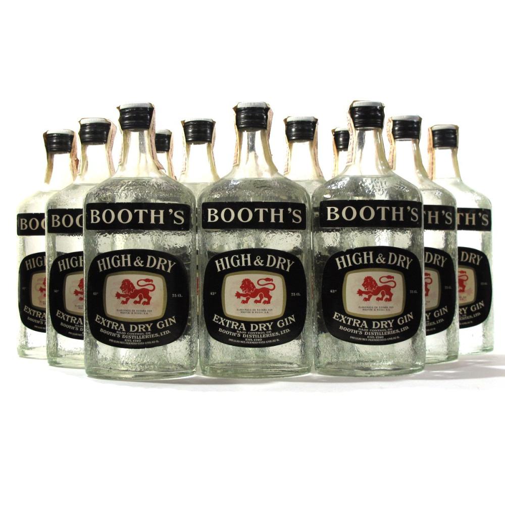 Booth's High & Dry Extra Dry Gin 12 x 75cl 1970s / Case