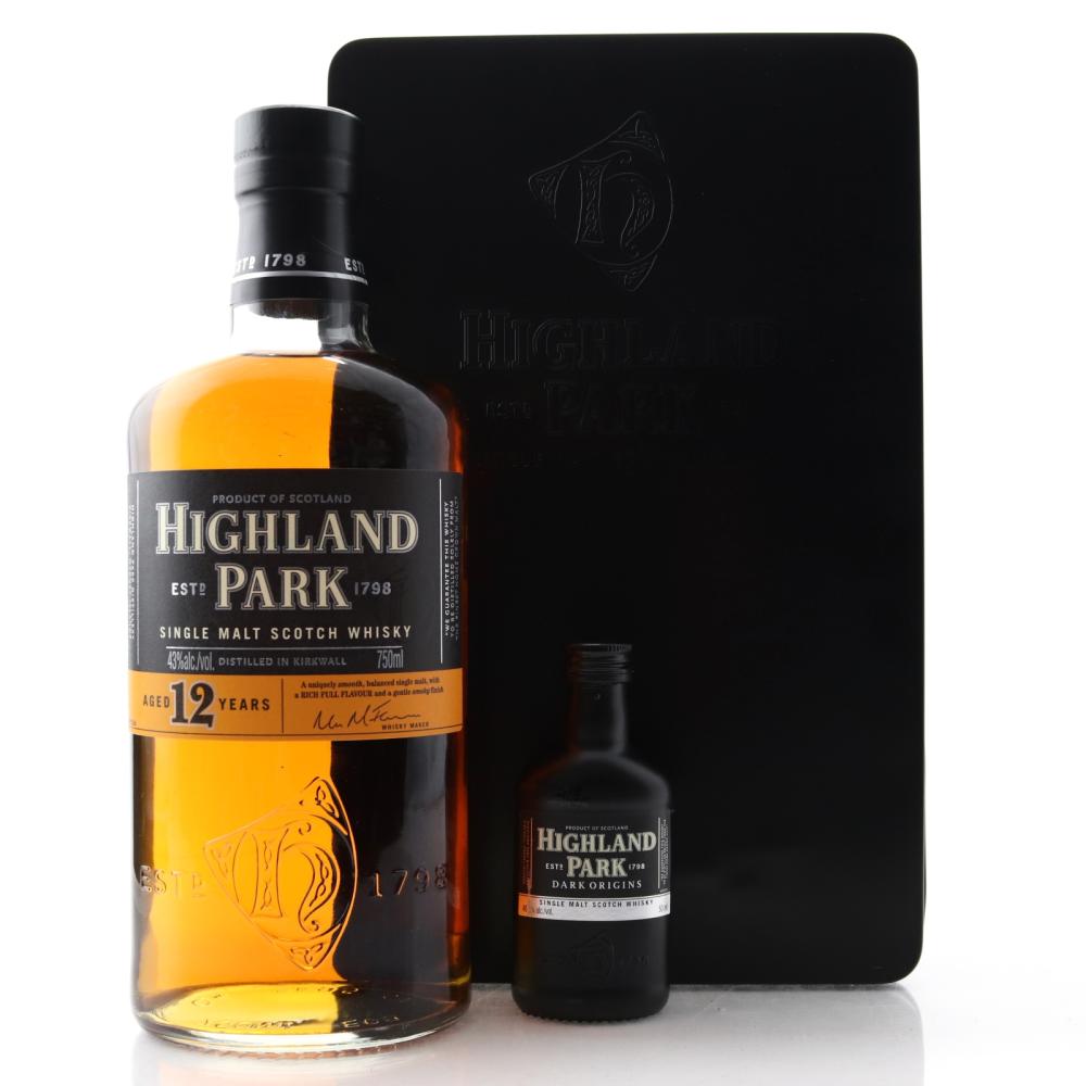 Highland Park 12 Year Old 75cl US Import Gift Pack / with Dark Origins Miniature 5cl