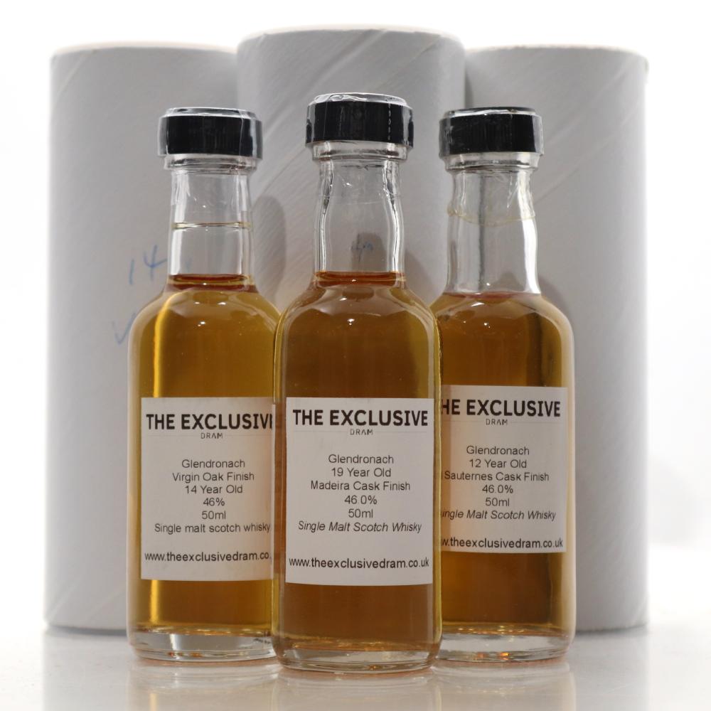 Glendronach Cask Samples 3 x 5cl / including 19 Year Old Madeira Finish