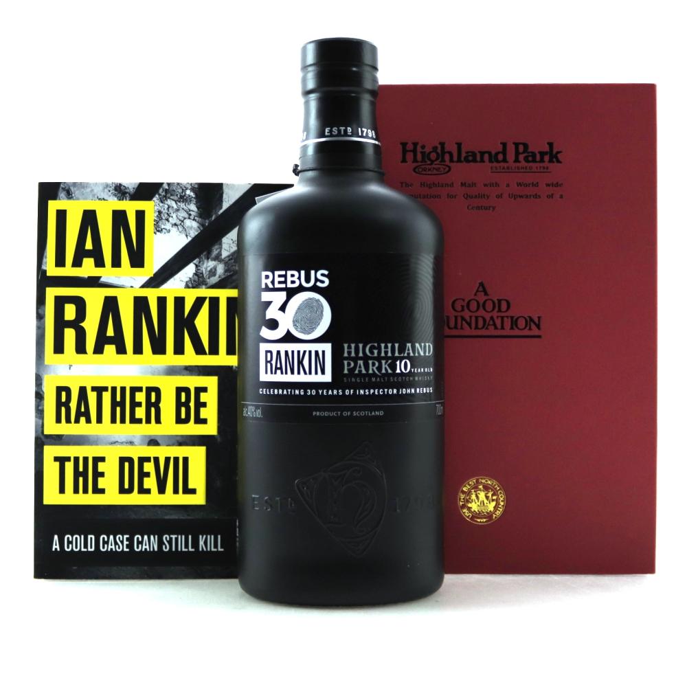 Highland Park 10 Year Old Rebus 30 / with 'A Good Foundation' and 'Rather be the Devil' Books