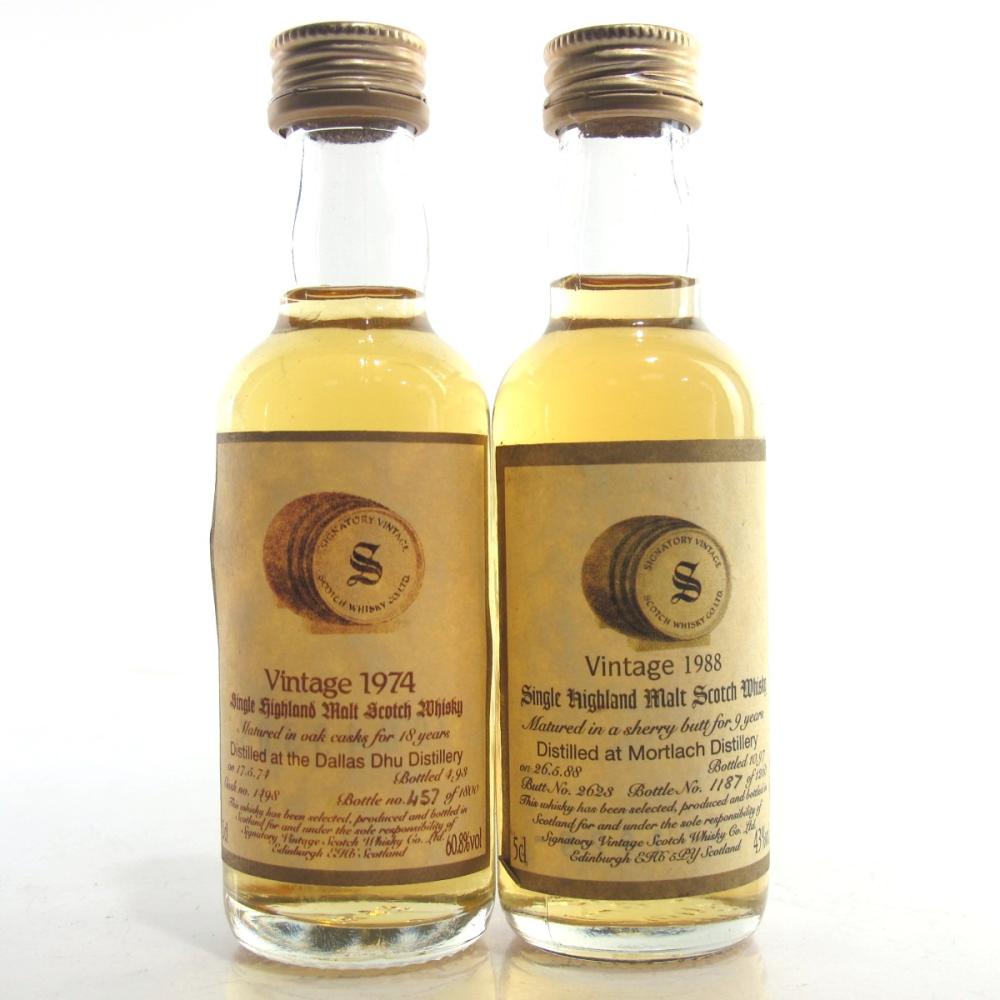 Dallas Dhu & Mortlach Signatory Vintage Miniatures 2 x 5cl