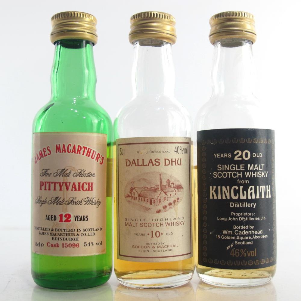 Closed Distillery Miniatures x 3 / including Kinclaith 20 Year Old