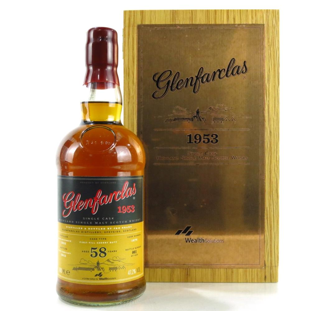 Glenfarclas 1953 Single Cask 58 Year Old Wealth Solutions / Bottle #1
