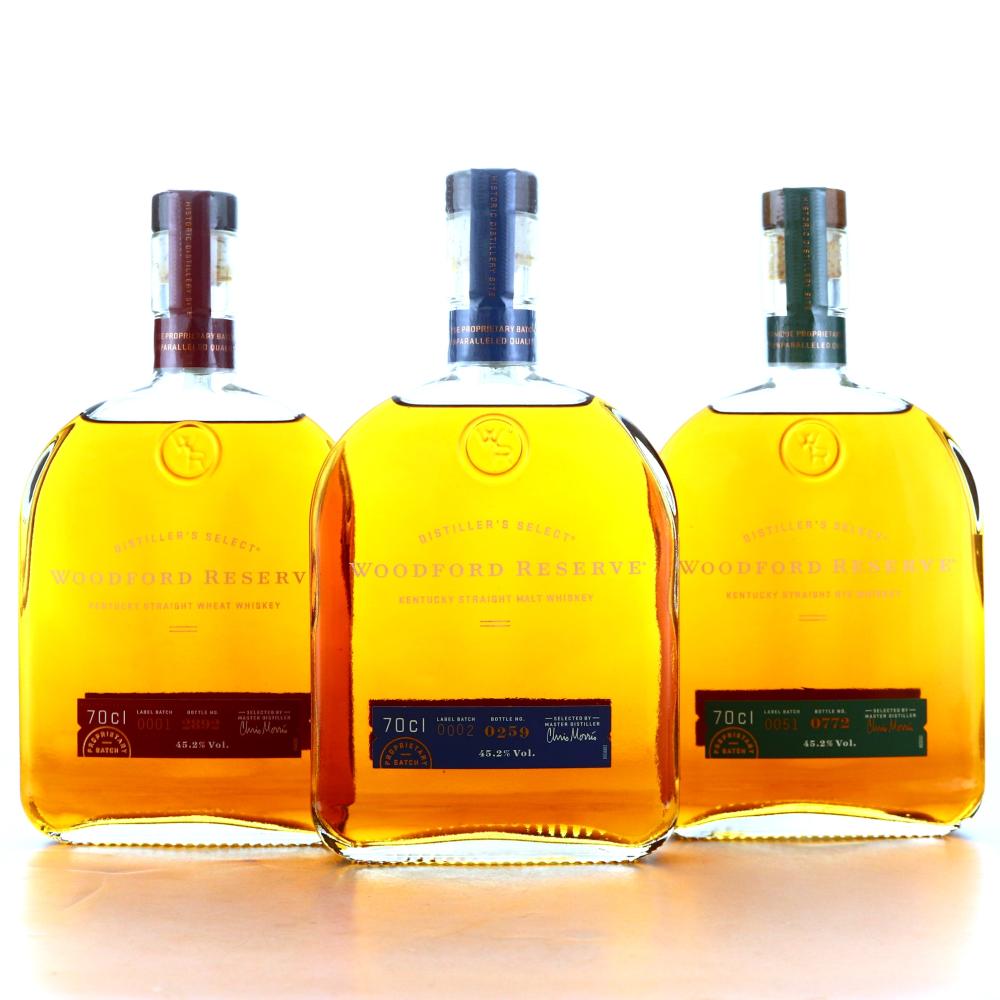 Woodford Reserve Distiller’s Select Malt, Rye & Wheat 3 x 70cl