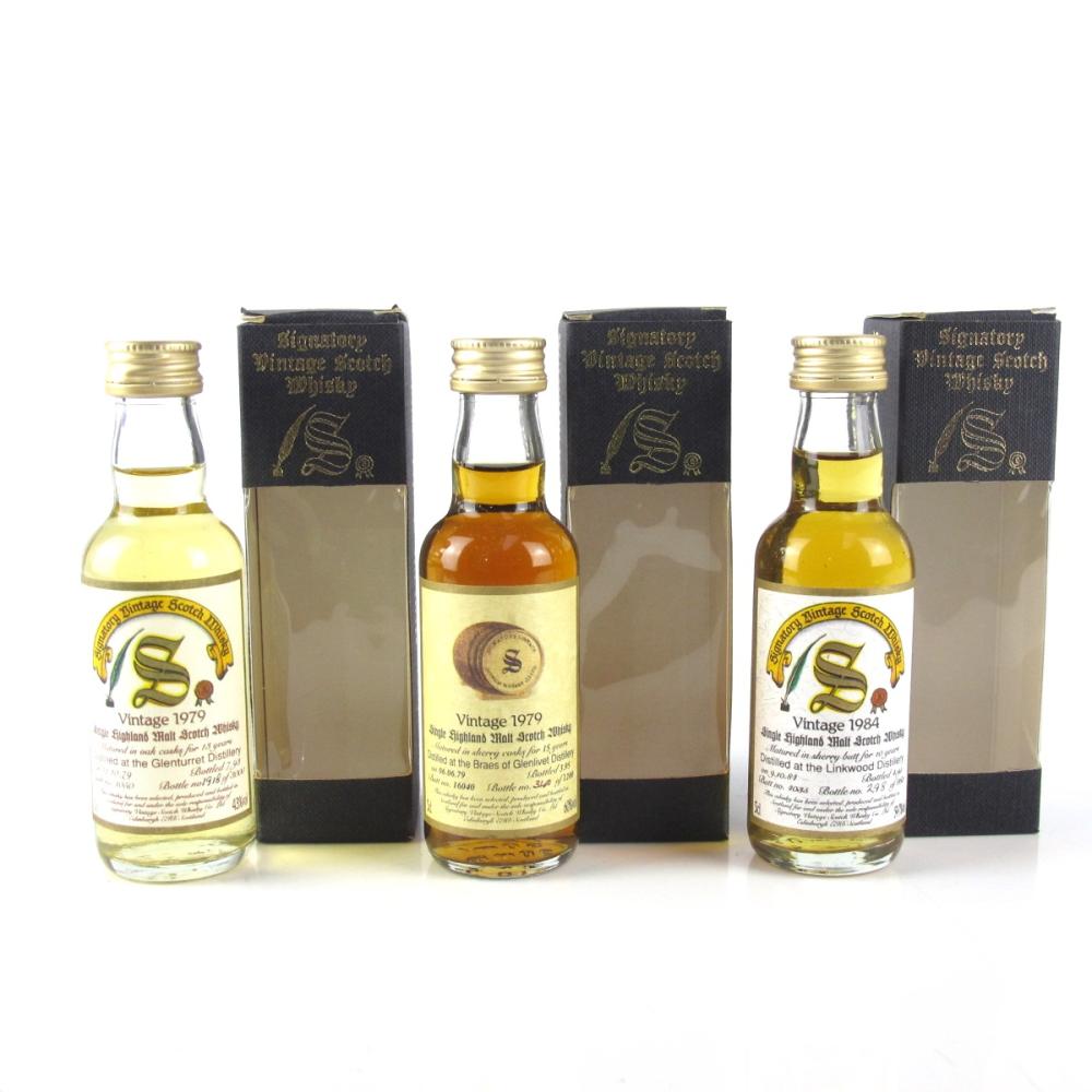 Glenturret 1979, Braeval 1979 and Linkwood 1979 Signatory Vintage 3 x 5cl