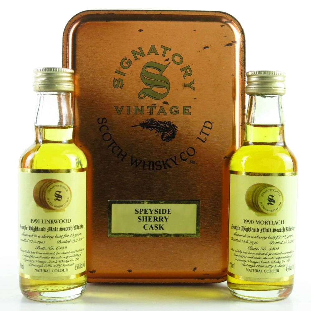 Signatory Vintage Speyside Sherry Cask Gift Set 2 x 5cl / Linkwood and Mortlach