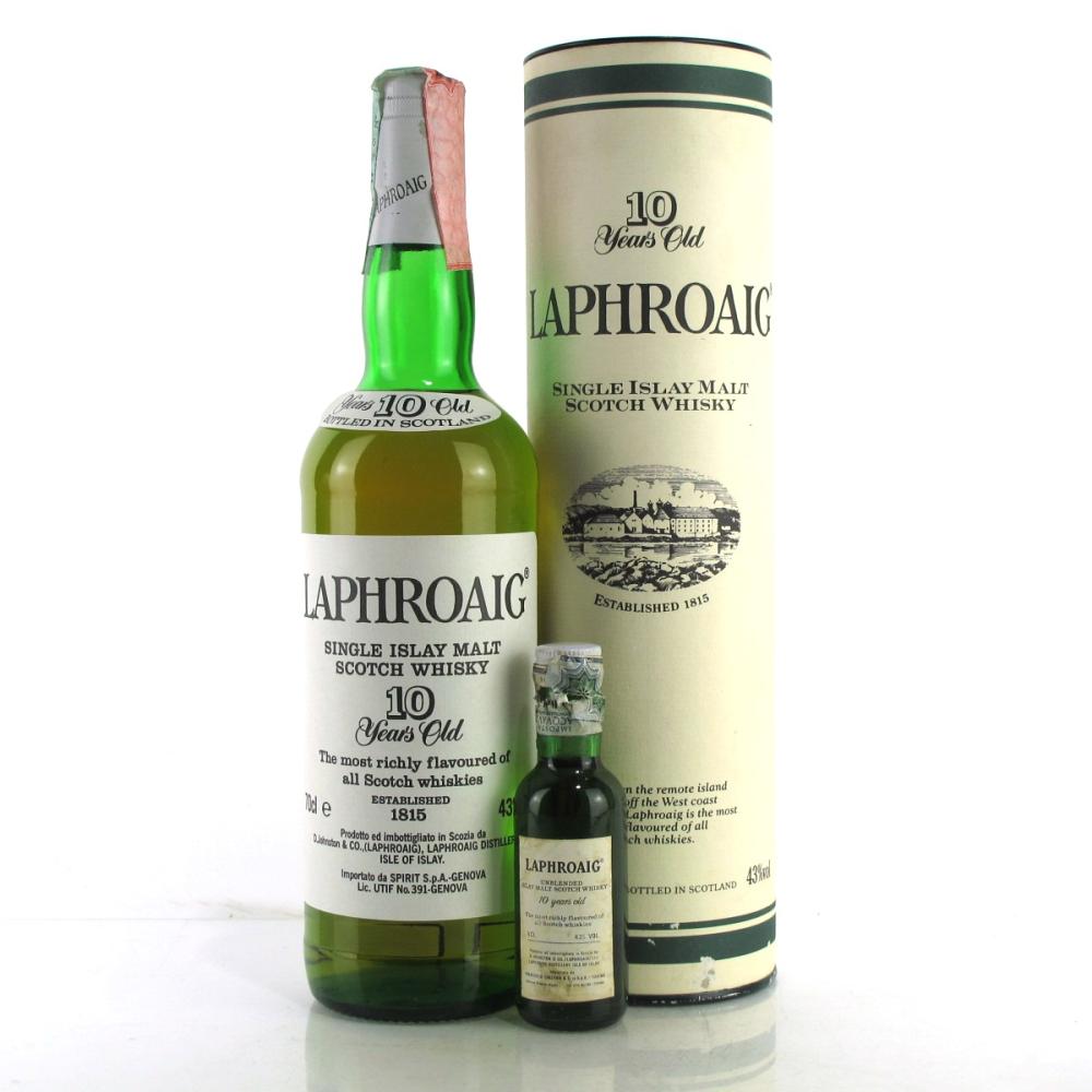 Laphroaig 10 Year Old Pre-Royal Warrant / with Miniature 5cl