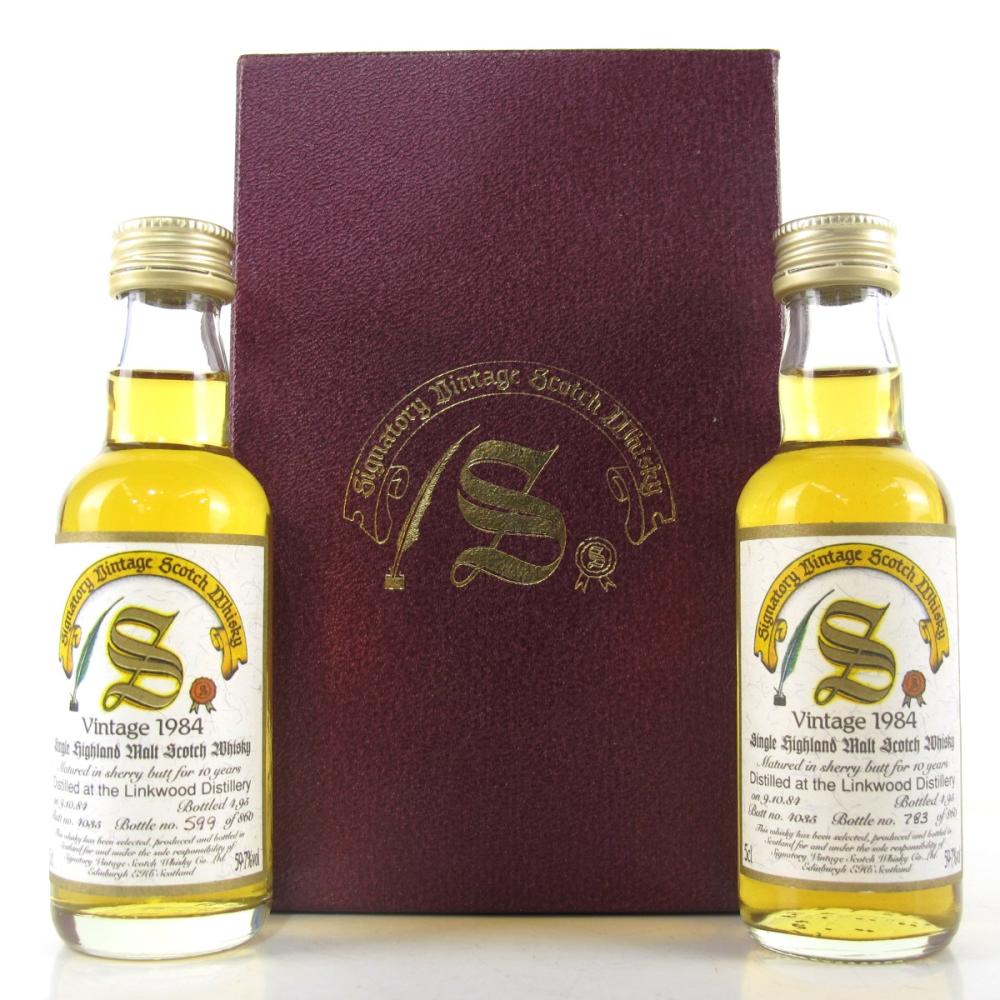 Linkwood 1984 Signatory Vintage 10 Year Old Miniature 2 x  5cl