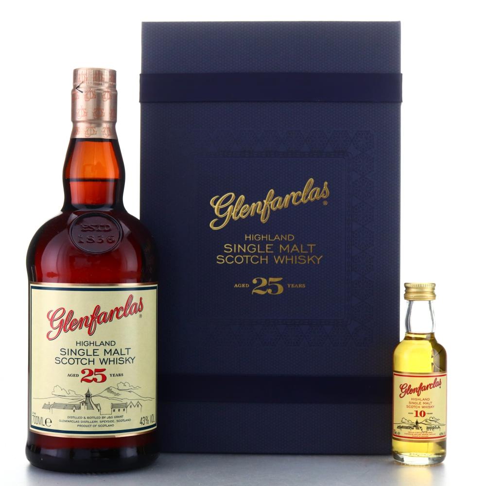 Glenfarclas 25 Year Old Gift Pack / with 10 Year Old Miniature