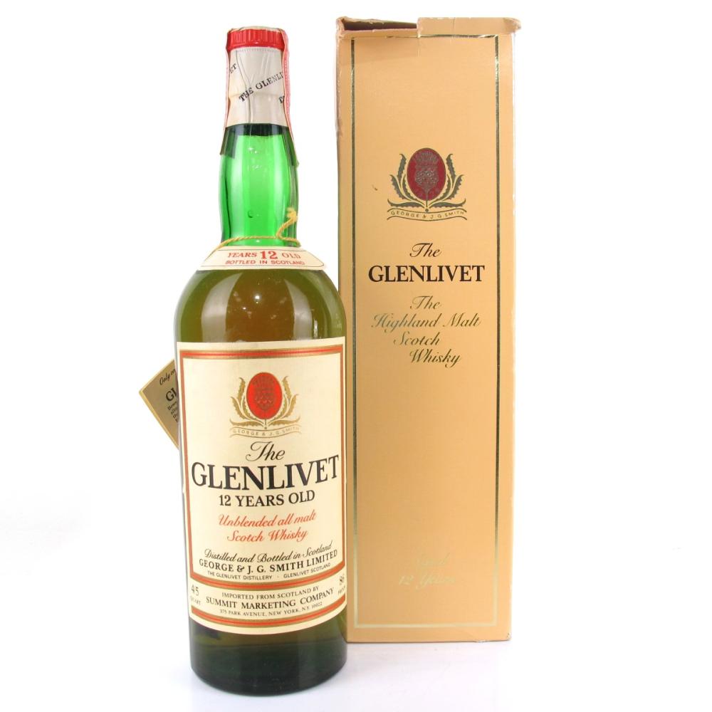 Glenlivet 12 Year Old 4/5 Quart 1970s / US Import
