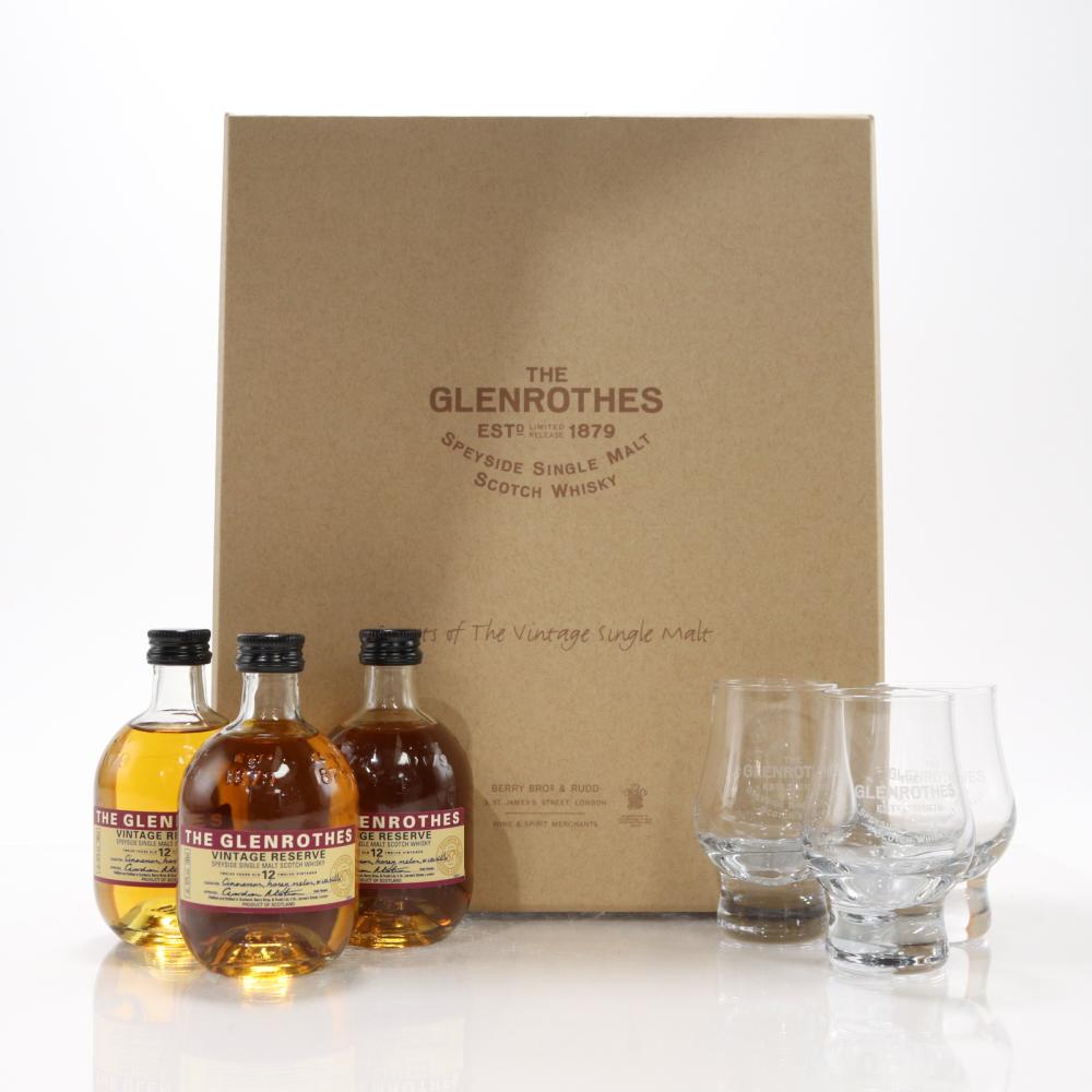 Glenrothes 12 Year Old Vintage Reserve Miniature gift pack 3 x 10cl / Including Glasses