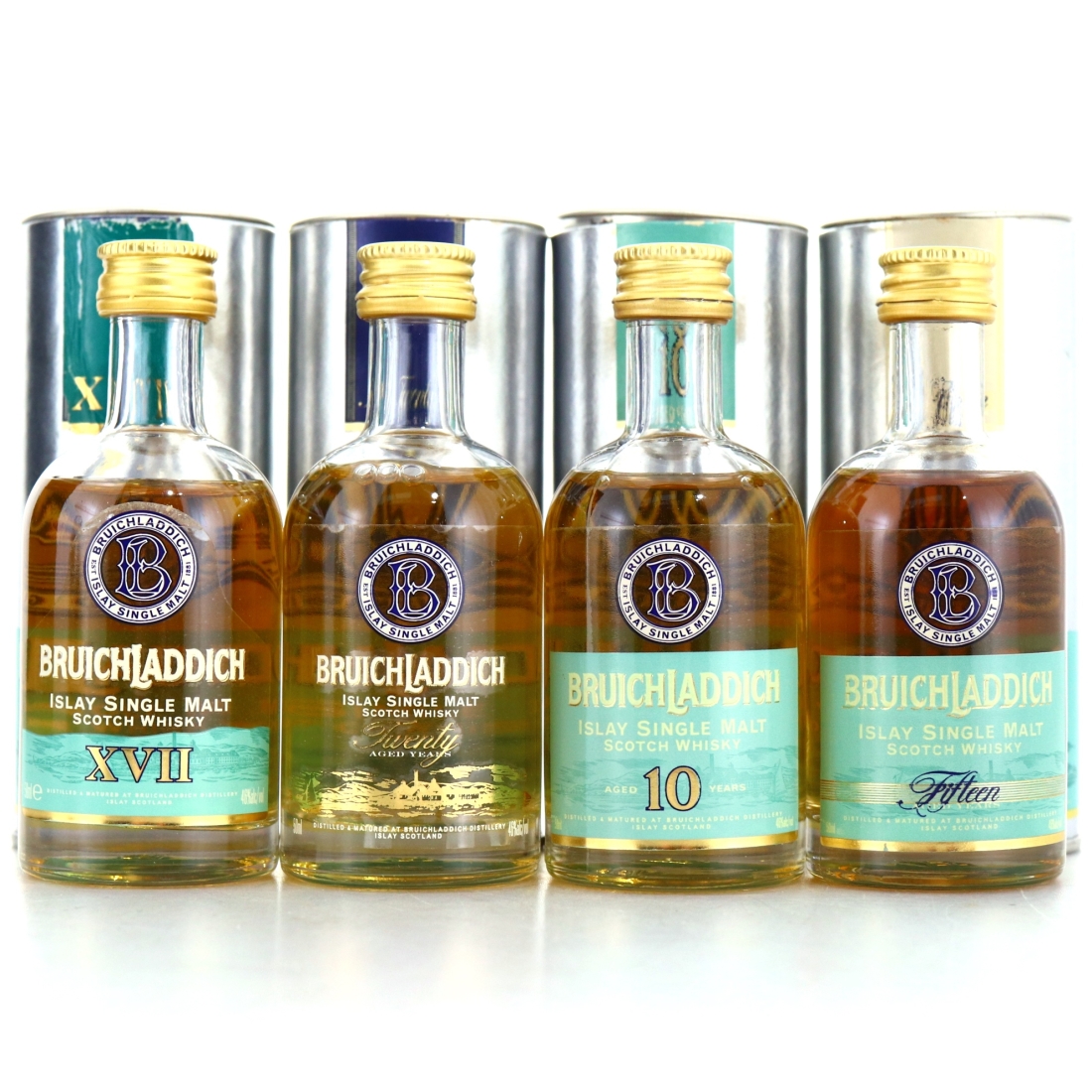Bruichladdich Miniatures x 4 / including 20 Year Old