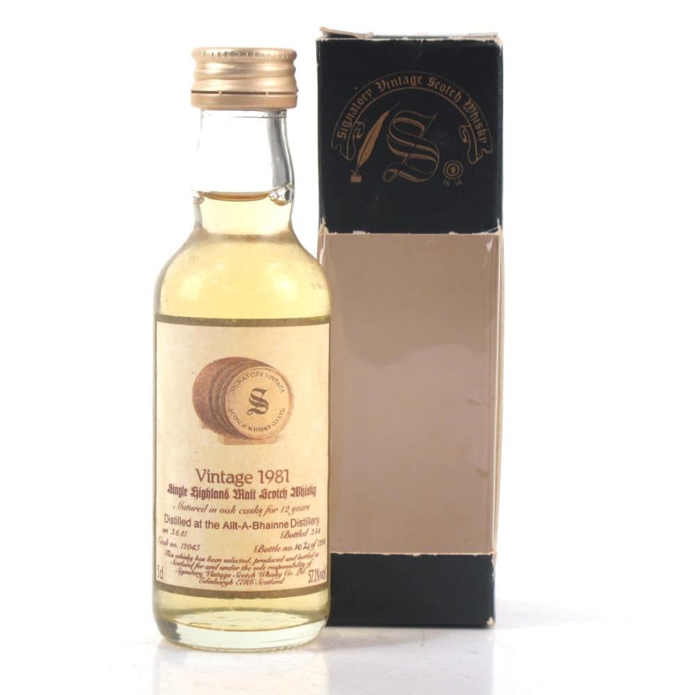 Allt-a-Bhainne 1981 Signatory Vintage 12 Year Old Miniature 5cl
