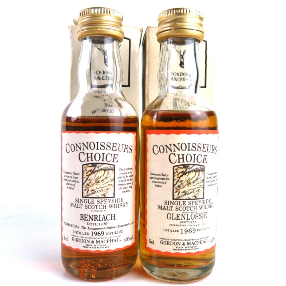 Glenlossie 1969 & Benriach 1969 Gordon and MacPhail Miniatures 2 x 5cl
