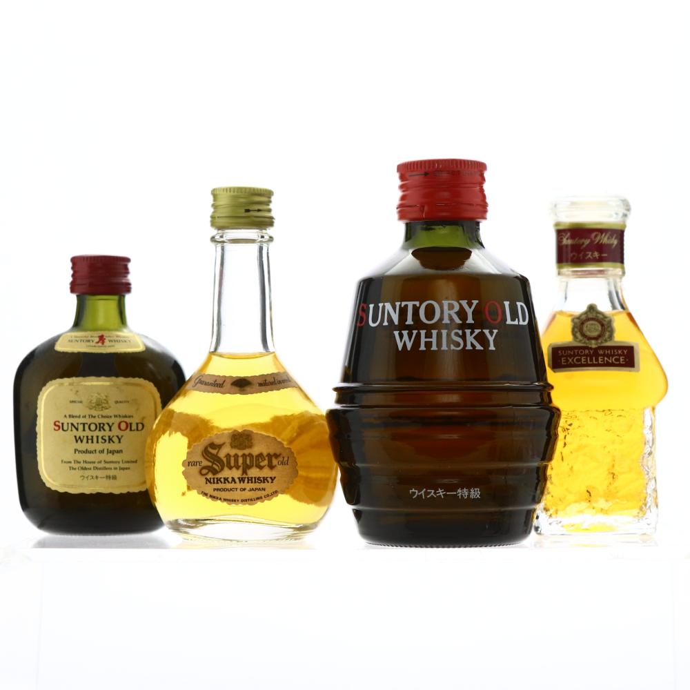 Japanese Whisky Miniatures x 4 / includes Suntory Excellence