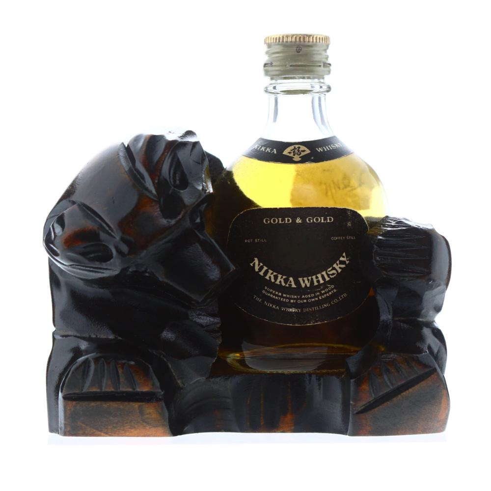 Nikka Gold and Gold Miniature with Bear Plinth