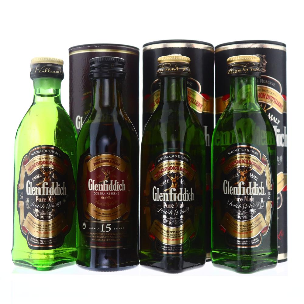 Glenfiddich Miniatures x 4 / includes 15 Year Old