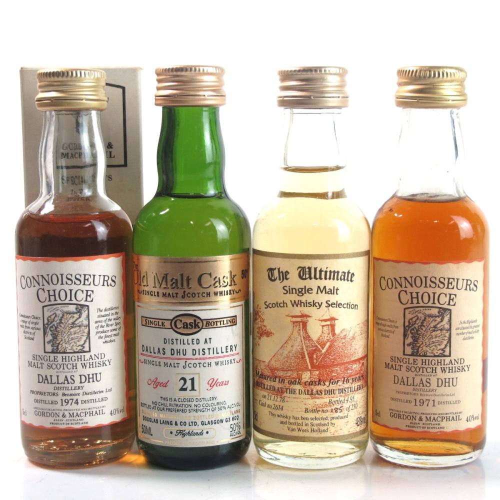 Dallas Dhu Miniature Selection 4 x 5cl / Including Douglas Laing 21 Year Old 