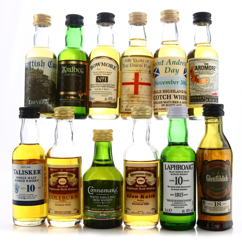 Single Malt Whisky Miniatures x 12 / includes Coleburn 1965